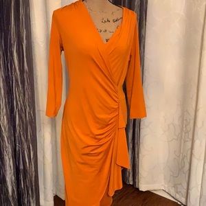 Orange fitted Dress